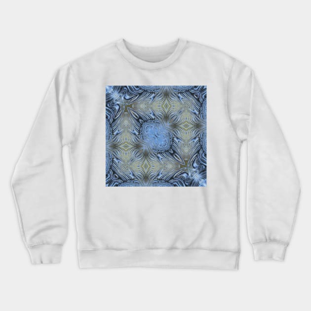 SQUARE DESİGN OF SHADES OF SKY BLUE 3. A textured floral fantasy pattern and design Crewneck Sweatshirt by mister-john